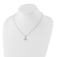 White Ice Sterling Silver Rhodium-plated Diamond Dove Necklace with 2 Inch Extender, 18" view 4