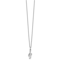 White Ice Sterling Silver Rhodium-plated Diamond Musical Necklace with 2 Inch Extender, 18" view 2