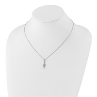 White Ice Sterling Silver Rhodium-plated Diamond Musical Necklace with 2 Inch Extender, 18" view 4
