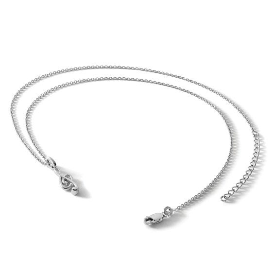 White Ice Sterling Silver Rhodium-plated 18 Inch Diamond Musical Necklace with 2 Inch Extender
