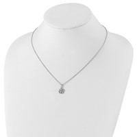 White Ice Sterling Silver Rhodium-plated Diamond Clover Necklace with 2 Inch Extender, 18" view 4