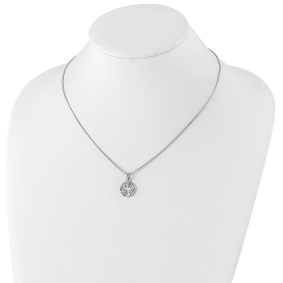 White Ice Sterling Silver Rhodium-plated 18 Inch Diamond Flower Necklace with 2 Inch Extender