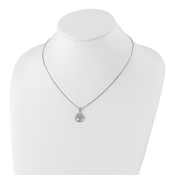 White Ice Sterling Silver Rhodium-plated 18 Inch Diamond Tree Necklace with 2 Inch Extender