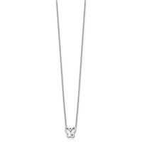 White Ice Sterling Silver Rhodium-plated Diamond Butterfly Necklace with 2 Inch Extender, 18" view 2