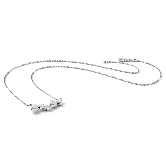 White Ice Sterling Silver Rhodium-plated 18 Inch Diamond Heart Bar Necklace