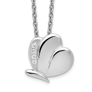 White Ice Sterling Silver Rhodium-plated 18 Inch Diamond Butterfly Necklace with 2 Inch Extender