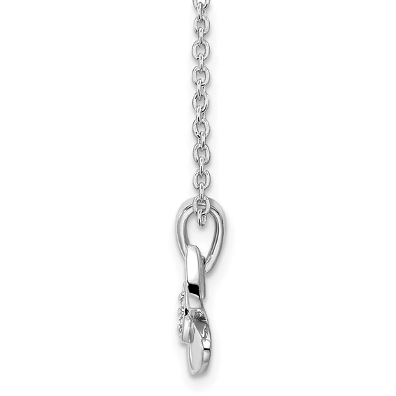White Ice Sterling Silver Rhodium-plated 18 Inch Diamond Butterfly Necklace with 2 Inch Extender