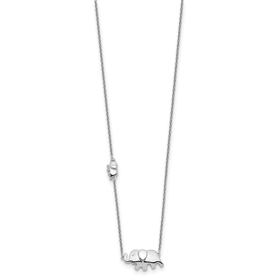 White Ice Sterling Silver Rhodium-plated 18 Inch Diamond Elephant Necklace