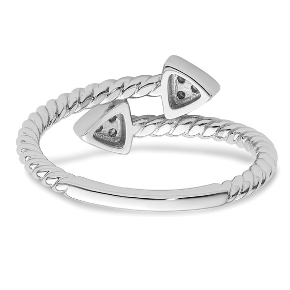 White Ice Sterling Silver Rhodium-plated Diamond Arrow Ring