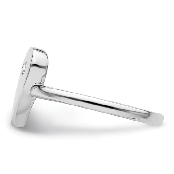 White Ice Sterling Silver Rhodium-plated Diamond Heart Ring