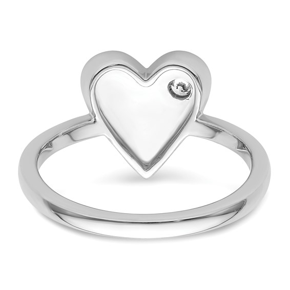 White Ice Sterling Silver Rhodium-plated Diamond Heart Ring