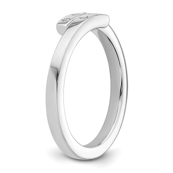 White Ice Sterling Silver Rhodium-plated Diamond Ring