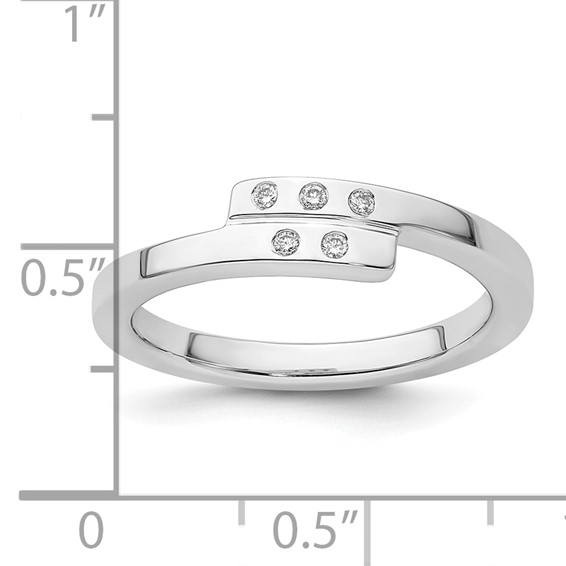 White Ice Sterling Silver Rhodium-plated Diamond Ring