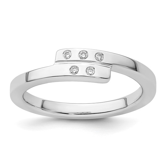 White Ice Sterling Silver Rhodium-plated Diamond Ring