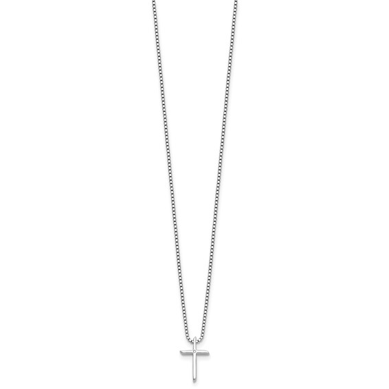 White Ice Sterling Silver Rhodium-plated 18 inch Diamond Cross Necklace plus 2 inch Extender