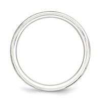 Sterling Silver 6mm Brushed Domed Band with Grooved Beveled Edge Fancy view 2