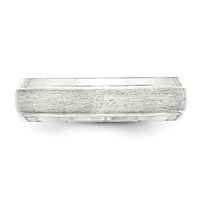 Sterling Silver 6mm Brushed Domed Band with Grooved Beveled Edge Fancy view 3