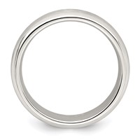 Sterling Silver 7mm Brushed Domed Grooved Fancy Band view 2