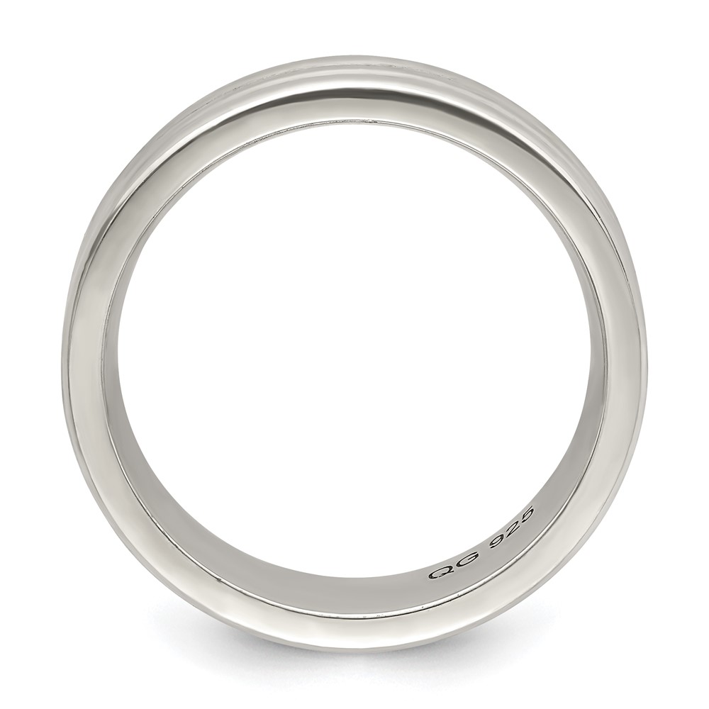 Sterling Silver 6mm Polished Flat Grooved Fancy Band Size 11.5 (QWB108-11.5)