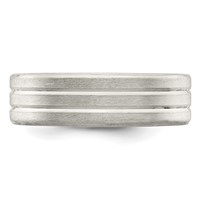 Sterling Silver 6mm Brushed Flat Grooved Fancy Band view 4