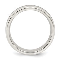 Sterling Silver 6mm Polished Flat Grooved Beveled Edge Fancy Band view 2
