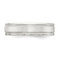 Sterling Silver 6mm Polished Flat Grooved Beveled Edge Fancy Band view 3