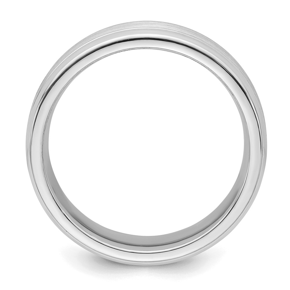 Sterling Silver Rhodium-plated 6mm Brushed Fancy Band Size 9 (QWB109BRH-9)