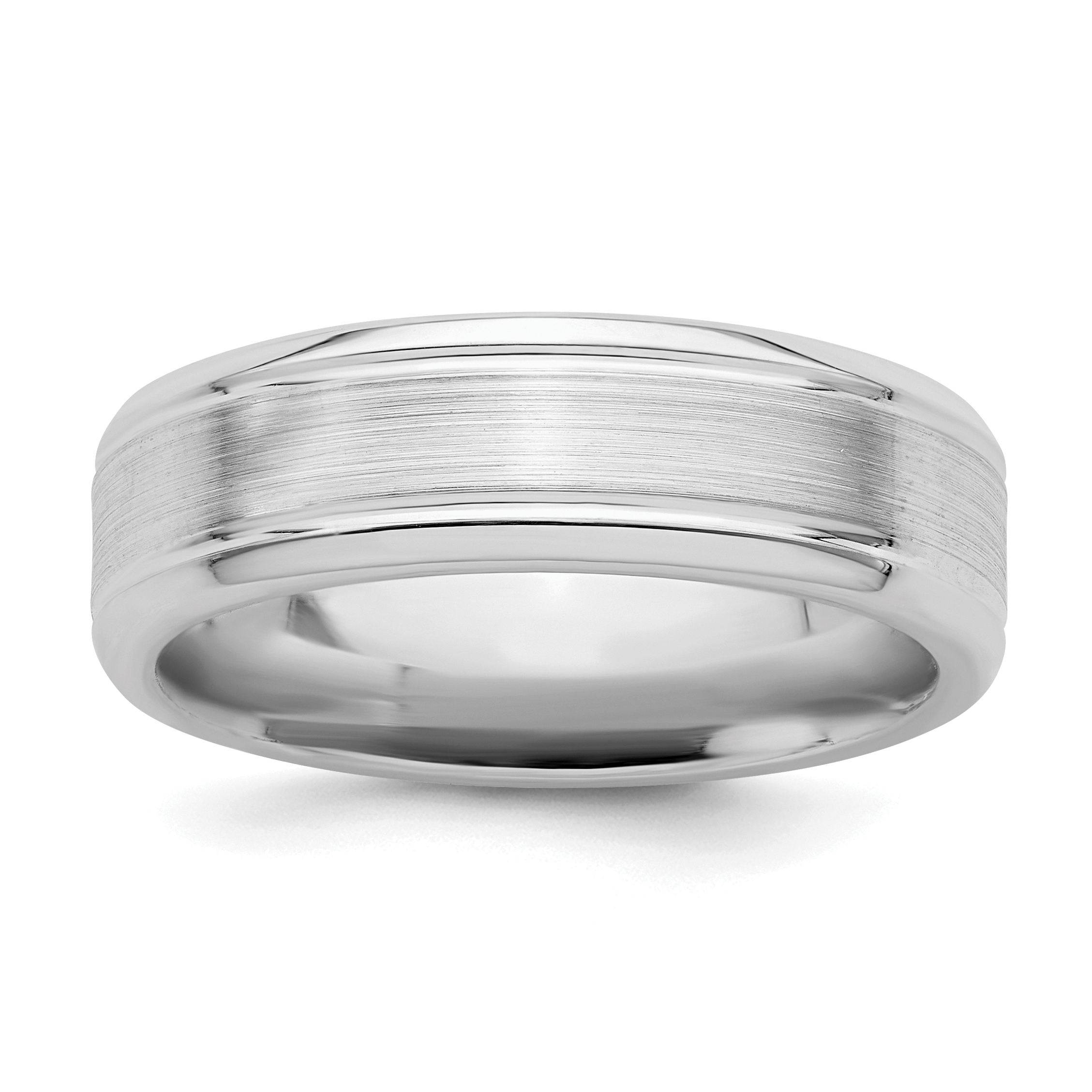 Sterling Silver Rhodium-plated 6mm Brushed Fancy Band Size 13 (QWB109BRH-13)
