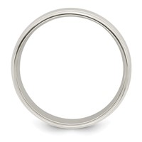 Sterling Silver 7mm Polished Domed Double Milgrain Fancy Band view 2