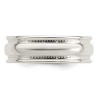 Sterling Silver 7mm Polished Domed Double Milgrain Fancy Band view 3