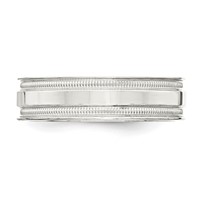 Sterling Silver 6mm Polished Flat Milgrain Grooved Edge Fancy Band view 3