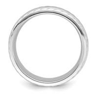 Sterling Silver 6mm Polished Domed Rope Edge Fancy Band view 2