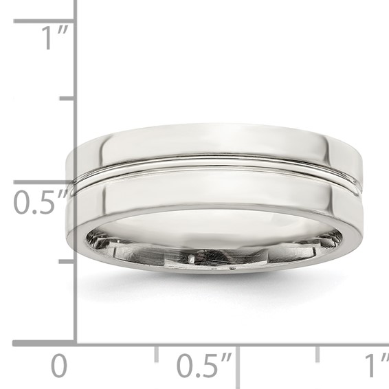 Sterling Silver Grooved Fancy Wedding Bands