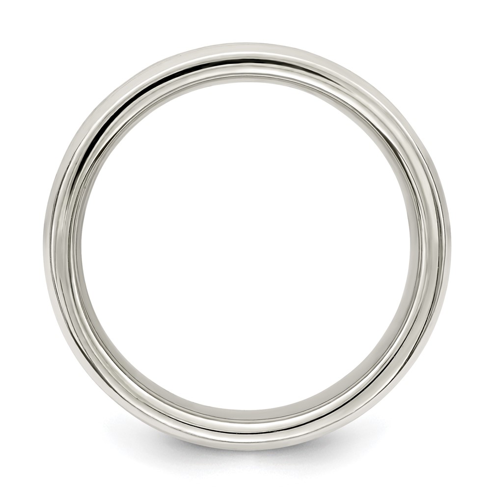 Sterling Silver 6mm Polished Flat Grooved Fancy Band Size 12.5 (QWB119-12.5)