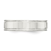 Sterling Silver 6mm Polished Flat Grooved Fancy Band view 3