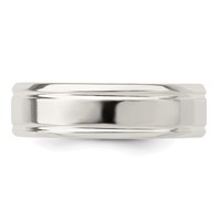 Sterling Silver 6mm Polished Flat Grooved Fancy Band view 4