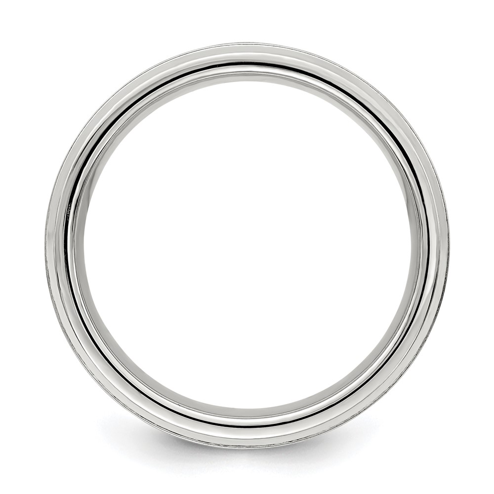Sterling Silver 6mm Brushed Flat Grooved Fancy Band Size 11.5 (QWB119B-11.5)