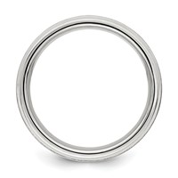 Sterling Silver 6mm Brushed Flat Grooved Fancy Band view 2