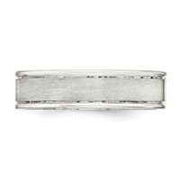 Sterling Silver 6mm Brushed Flat Grooved Fancy Band view 3