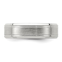 Sterling Silver 6mm Brushed Flat Grooved Fancy Band view 4