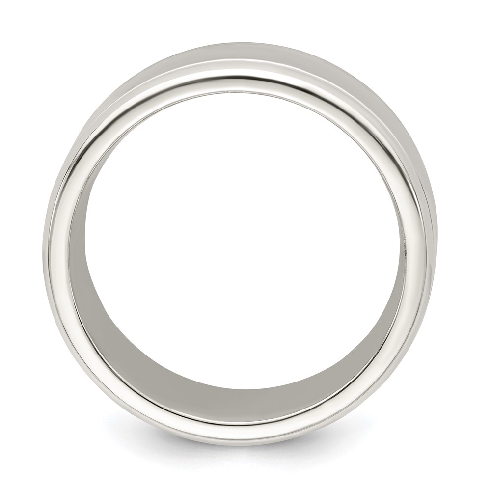 Sterling Silver 6mm Polished Flat Beveled Edge Fancy Band Size 13 (QWB120-13)