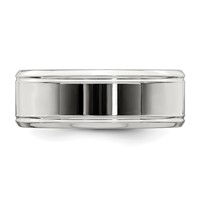 Sterling Silver 6mm Polished Flat Beveled Edge Fancy Band view 3