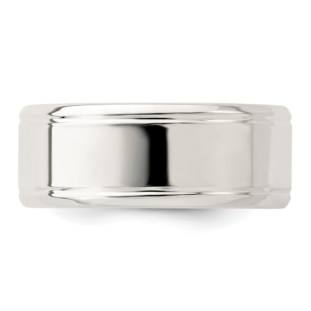 Sterling Silver 6mm Polished Flat Beveled Edge Fancy Band Size 13 (QWB120-13)