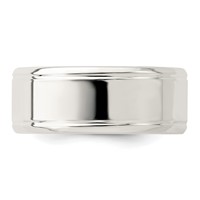 Sterling Silver 6mm Polished Flat Beveled Edge Fancy Band view 4