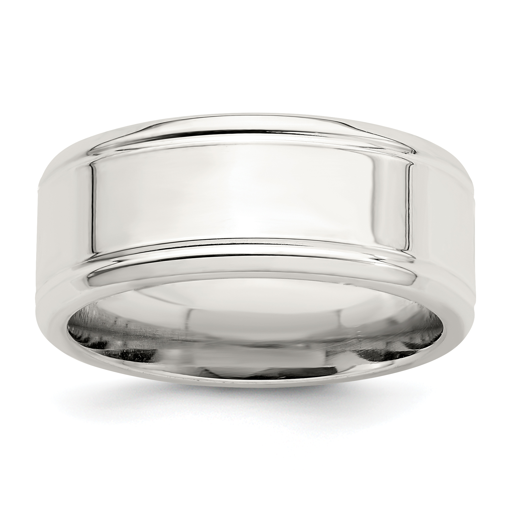 Sterling Silver 6mm Polished Flat Beveled Edge Fancy Band Size 13 (QWB120-13)
