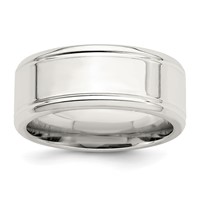 Sterling Silver 6mm Polished Flat Beveled Edge Fancy Band view 1