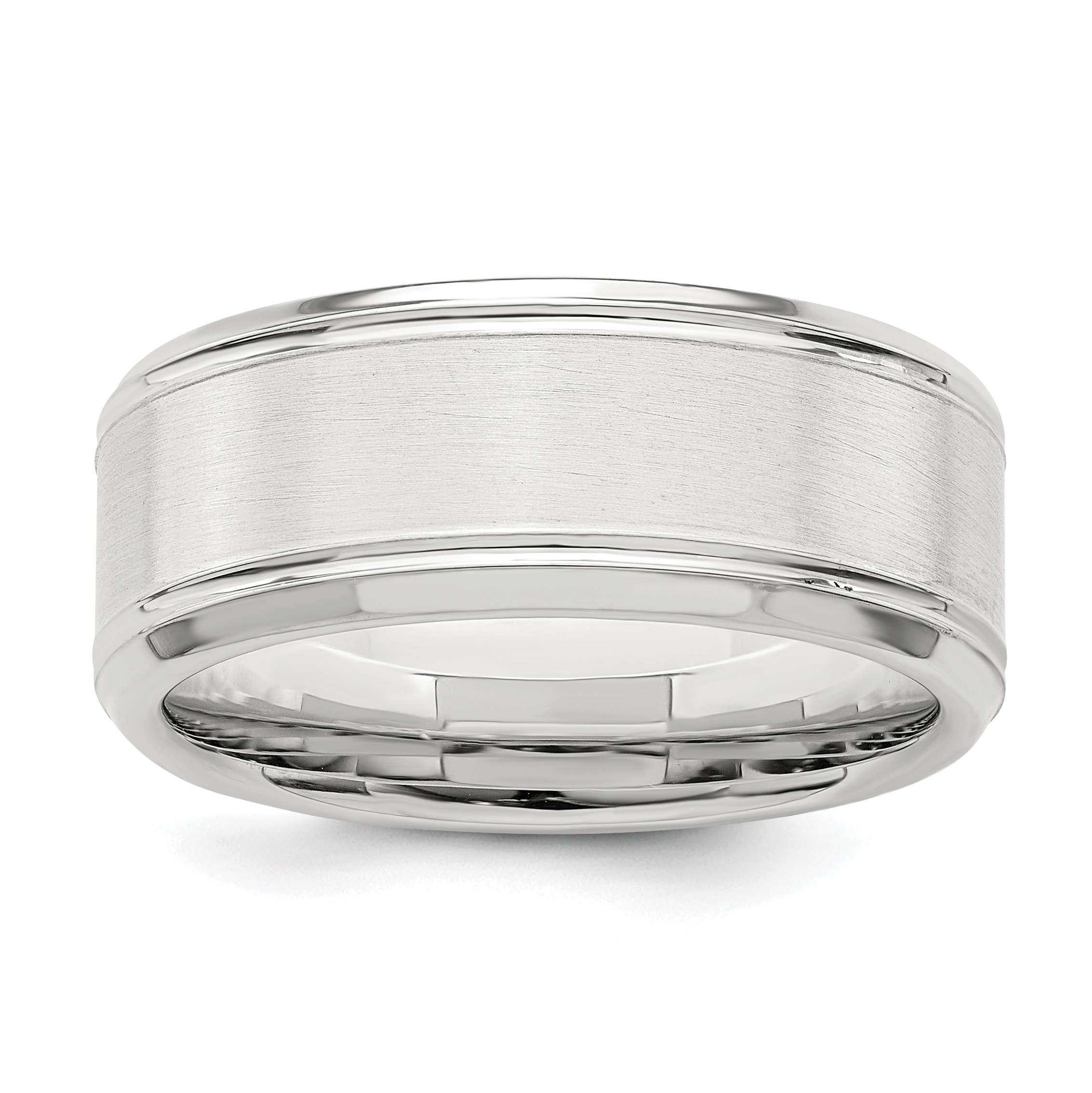 Sterling Silver 6mm Brushed Flat Beveled Edge Fancy Band Size 10 (QWB120B-10)