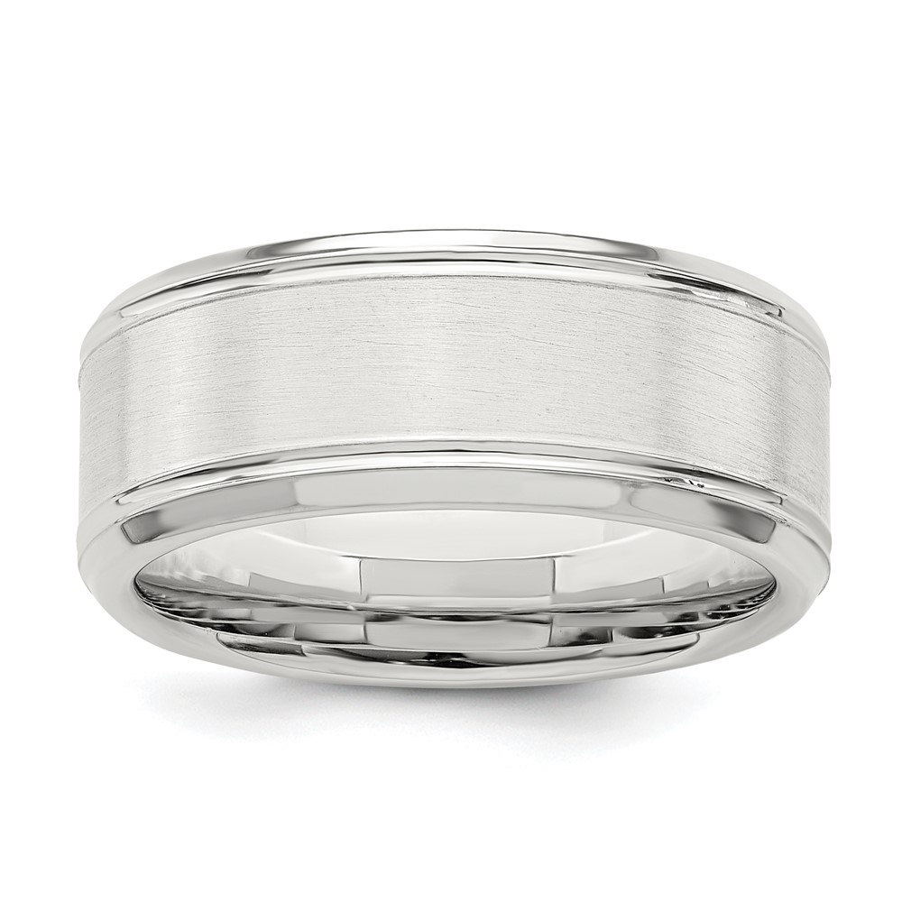 Sterling Silver 6mm Brushed Flat Beveled Edge Fancy Band Size 10 (QWB120B-10)