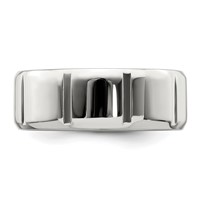 Sterling Silver 8mm Polished Flat Notched Beveled Edge Fancy Band view 3