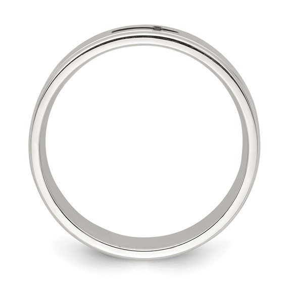 Sterling Silver Grooved Fancy Wedding Bands